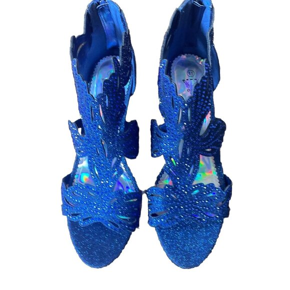 Enzo Roma Shoes - Womens Wedding Bridal Low Heel Glitter Rhinestone Dress Casual Sandal Shoes 11